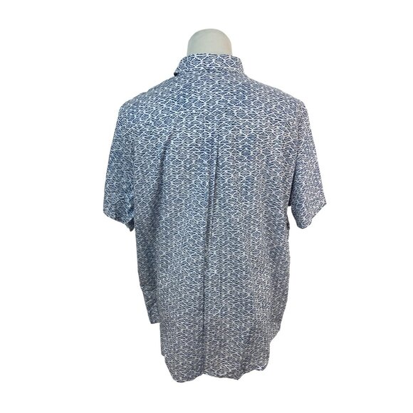 Eddie Bauer Mens Short Sleeve Button-Up Shirt White & Blue Size 3XL - New - Picture 3 of 10